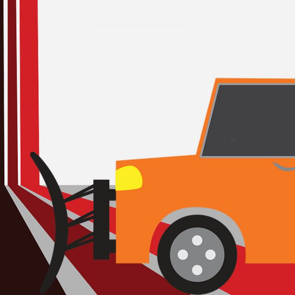 Snowplow broken down