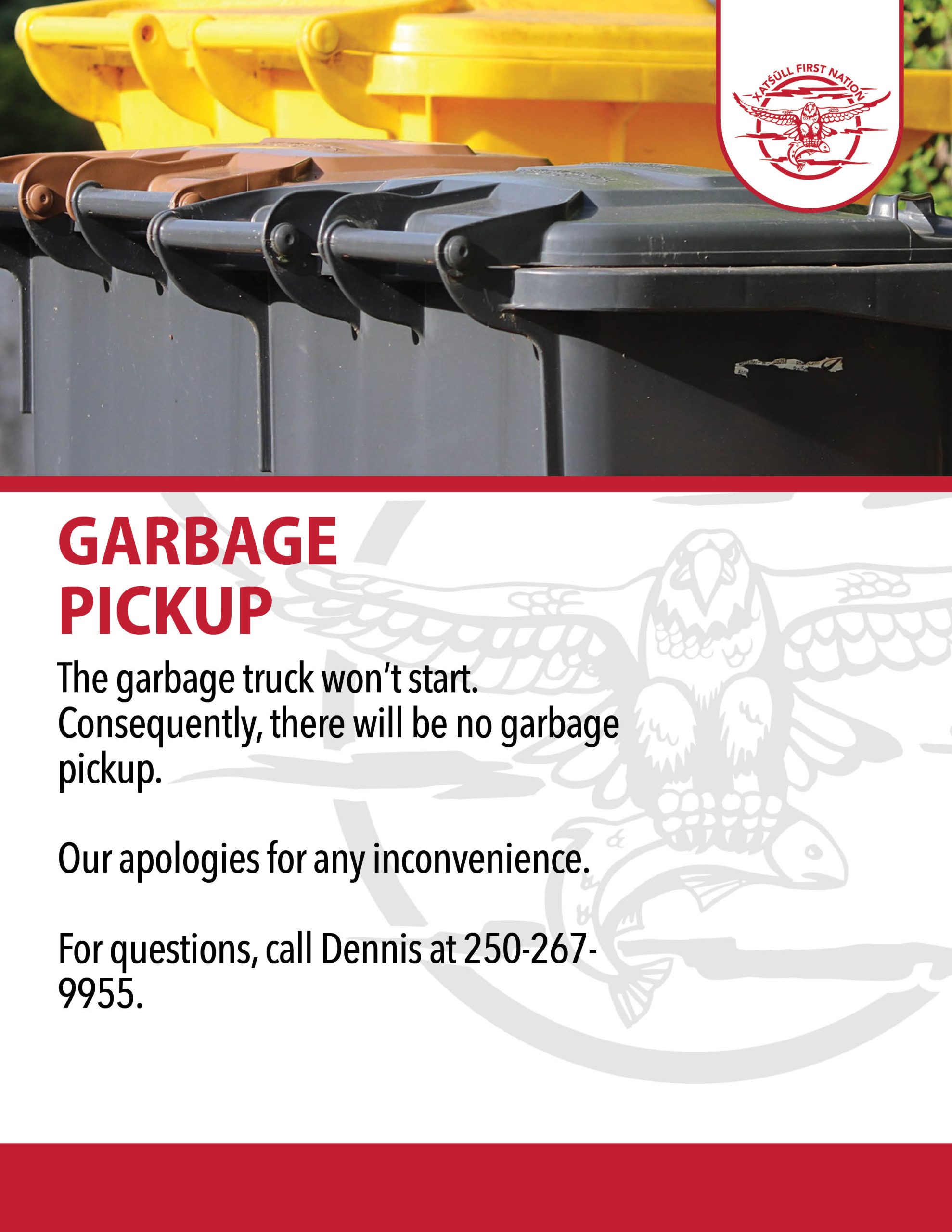 No Garbage Pickup Xatśūll First Nation