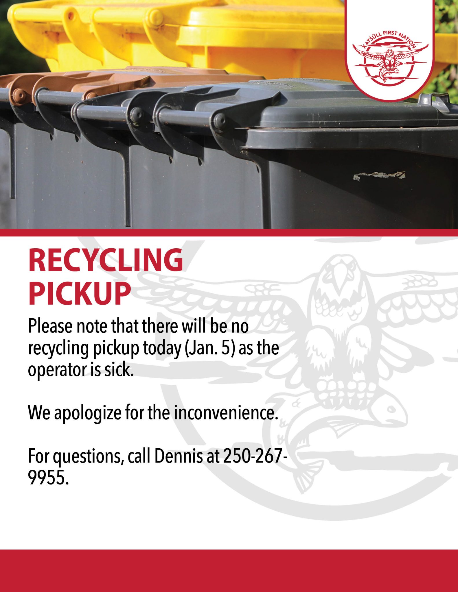 Recycling Pickup Xatśūll First Nation