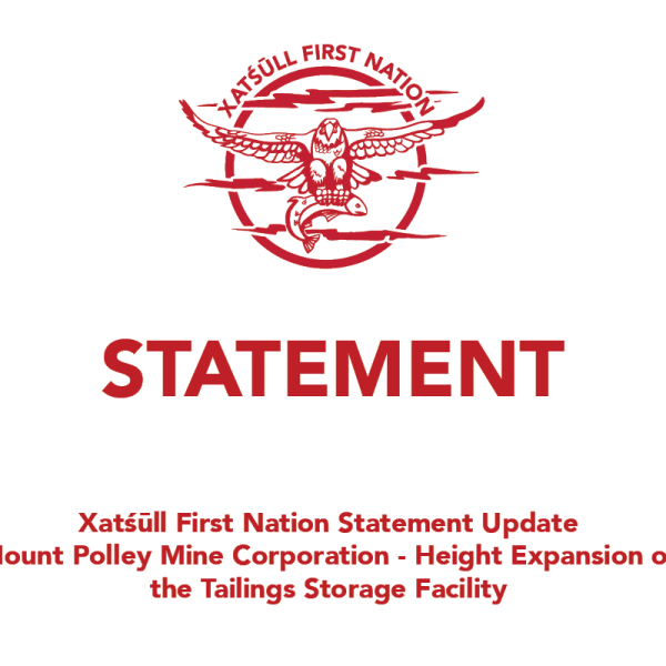 Statement Update on Mount Polley Mine Height Expansion of the Tailings Storage Facility